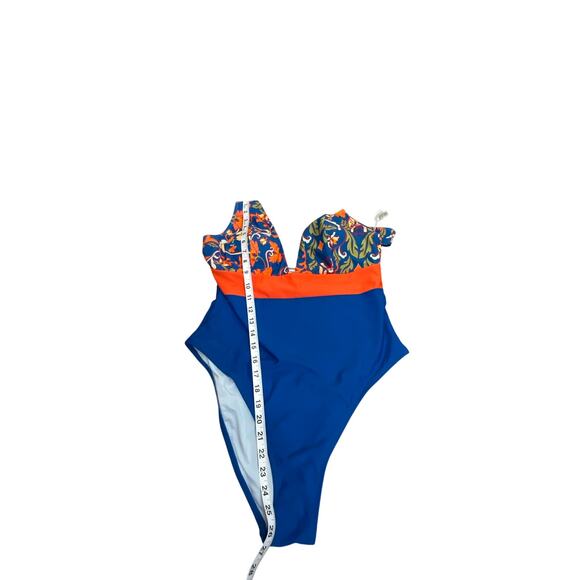NWT- Cupshe Colorblock Plunging Tummy Control One Piece Swimsuit XL - Picture 8 of 9
